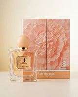 Bharara Kiss My Peach Eau de Parfum bottle and peach box.