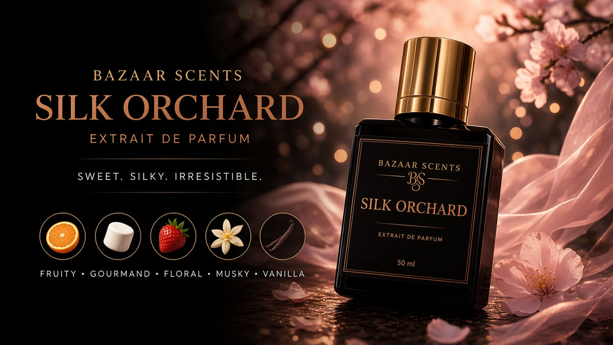 Bazaar Scents Silk Orchard Extrait de Parfum 50 mL bottle
